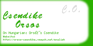 csendike orsos business card